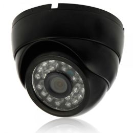 1/4" CMOS 1000TVL 3.6mm 24-LED NTSC IR-CUT Conch-shaped Security Camera Black