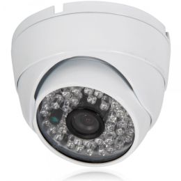 1/4" CMOS 1300TVL NTSC 3.6mm IR-CUT Metallic Conch Shape Round Lamp Security Camera White