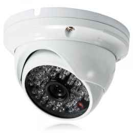 1/4" CMOS 48LED 1000TVL NTSC 3.6mm Large Metal Round Plate Surveillance Dome Camera White