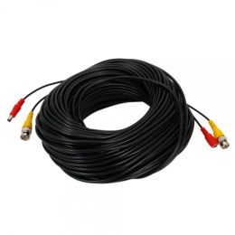165ft/50m BNC+DC Extension Cable for Surveillance System Black and Yellow and Red
