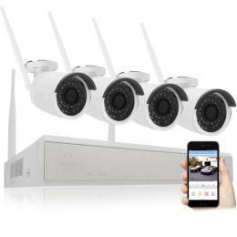 3.6mm 36-LED 4 Channel 960P 1.3MP Wireless IP Camera 15m IR Distance Night Vision Waterproof NVR Kit