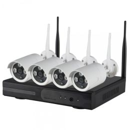 4 Channel 720P TVL 3-LED Indoor & Outdoor WiFi Waterproof DVR Set White