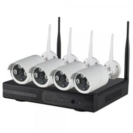 4 Channel 720P TVL 3-LED Indoor & Outdoor WiFi Waterproof DVR Set White