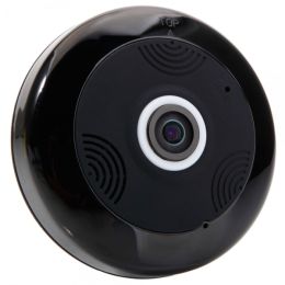 HD 960P 1.3MP Full Panorama Wireless 360-Degree Visual Angle CAM Round VR Camera US Plug Black